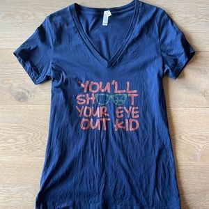 Navy V-Neck You’ll Shoot your Eye Out Kid